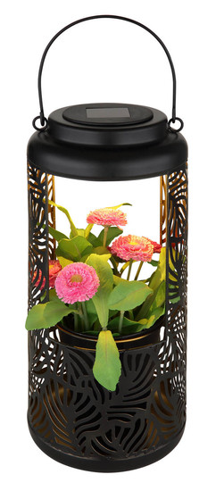 Globo Solarleuchte Metall Schwarz, 1Xled LED Solarleuchte 0,06W IP44 Schwarz Matt, Metall Ø15cm 36229