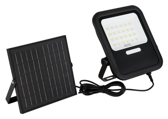Globo LED Solarleuchte Gridon 6,5W dimmbar Fernbedienung Akku IP65 warmweiss Schwarz matt Glas 25x24cm