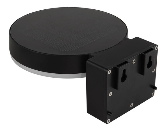 Globo Solarleuchte Kunststoff Schwarz Matt, 1Xled LED Solarleuchte 6W Neutralweiß IP44 Schwarz Matt Bewegungssensor Ø16cm 36507K