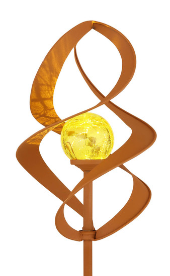 Globo Solarleuchte Metall Rostfarben, 1Xled LED Solarleuchte 0,06W IP44 Rostfarben, Metall 90cm 36531