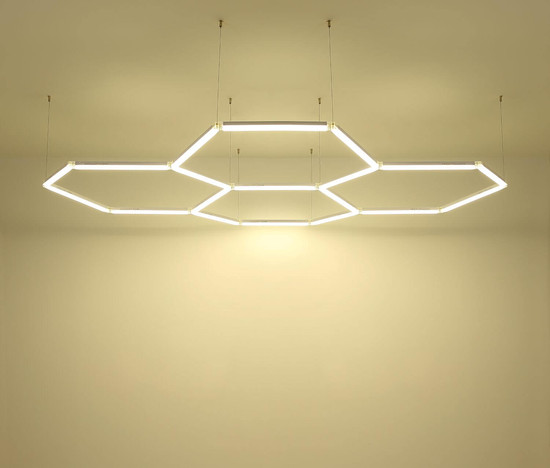 Globo LED Deckenleuchte Honeycomb 123,5W neutralweiss Weiß 248x174cm