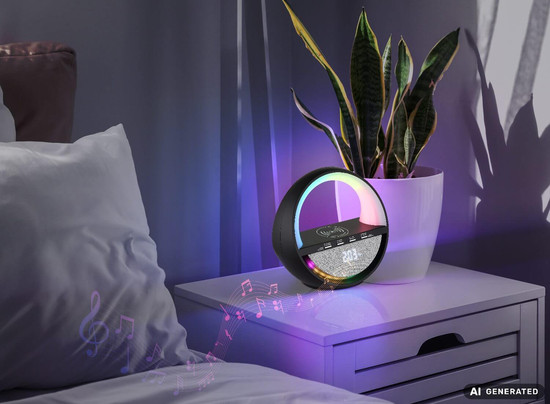 Globo LED Tischleuchte Soundra RGB LED 3,5W dimmbar Akku Schwarz matt 20x18cm