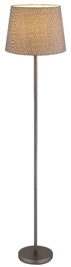 Globo Stehleuchte Joris E27 Schwarz-chrom grau Metall Textil 151cm