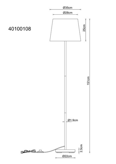 Globo Stehleuchte Joris E27 Schwarz-chrom grau Metall Textil 151cm