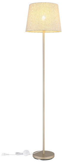 Globo Stehleuchte Joris E27 Champagnerfarben beige Metall Textil 151cm