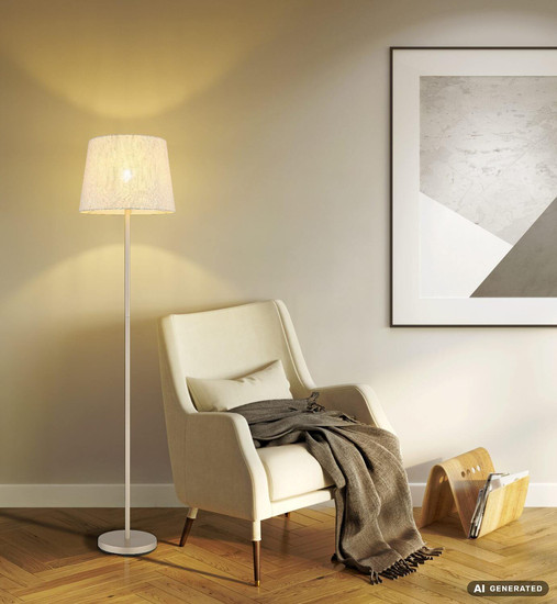 Globo Stehleuchte Joris E27 Champagnerfarben beige Metall Textil 151cm
