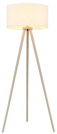 Globo Stehleuchte Stabilo E27 Sandfarben matt naturfarben Holz 148cm