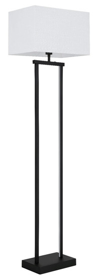 Globo Stehleuchte Sydney E27 + LED 25W dimmbar warmweiss Schwarz matt weiß Metall Textil 153cm