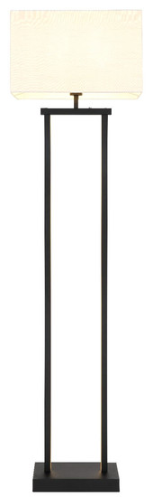 Globo Stehleuchte Sydney E27 + LED 25W dimmbar warmweiss Schwarz matt weiß Metall Textil 153cm