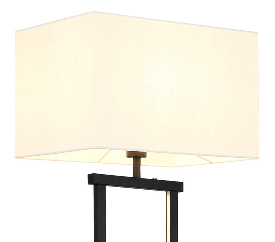 Globo Stehleuchte Sydney E27 + LED 25W dimmbar warmweiss Schwarz matt weiß Metall Textil 153cm