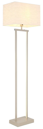 Globo Stehleuchte Sydney E27 + LED 25W dimmbar warmweiss Sandfarben matt naturfarben Metall Leinen 153cm