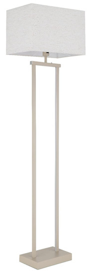 Globo Stehleuchte Sydney E27 + LED 25W dimmbar warmweiss Sandfarben matt naturfarben Metall Leinen 153cm