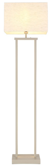 Globo Stehleuchte Sydney E27 + LED 25W dimmbar warmweiss Sandfarben matt naturfarben Metall Leinen 153cm