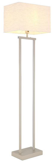 Globo Stehleuchte Sydney E27 + LED 25W dimmbar warmweiss Sandfarben matt naturfarben Metall Leinen 153cm