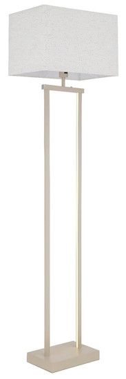 Globo Stehleuchte Sydney E27 + LED 25W dimmbar warmweiss Sandfarben matt naturfarben Metall Leinen 153cm