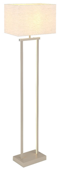 Globo Stehleuchte Sydney E27 + LED 25W dimmbar warmweiss Sandfarben matt naturfarben Metall Leinen 153cm