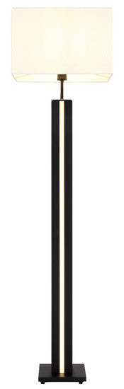 Globo Stehleuchte Forest E27 + LED 17W dimmbar warmweiss Holzoptik dunkel weiß MDF Textil 150cm