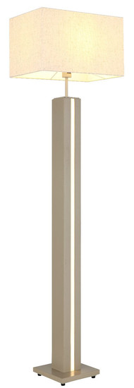 Globo Stehleuchte Forest E27 + LED 17W dimmbar warmweiss Sandfarben matt naturfarben MDF Leinen 150cm
