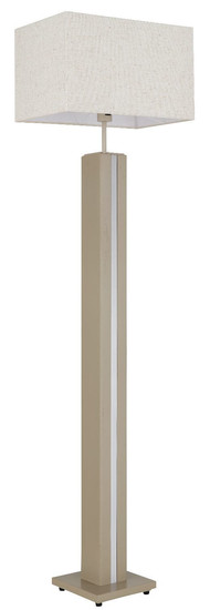 Globo Stehleuchte Forest E27 + LED 17W dimmbar warmweiss Sandfarben matt naturfarben MDF Leinen 150cm