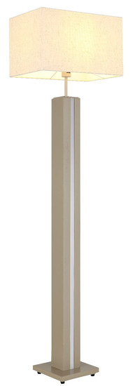 Globo Stehleuchte Forest E27 + LED 17W dimmbar warmweiss Sandfarben matt naturfarben MDF Leinen 150cm