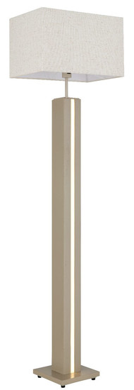 Globo Stehleuchte Forest E27 + LED 17W dimmbar warmweiss Sandfarben matt naturfarben MDF Leinen 150cm