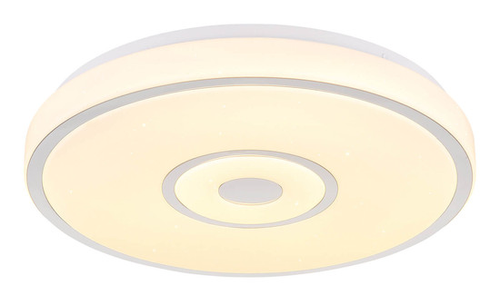 Globo Astania LED Deckenleuchte 24W Warmweiß Weiß, Metall Sparkle-Dekor Ø38cm 41264