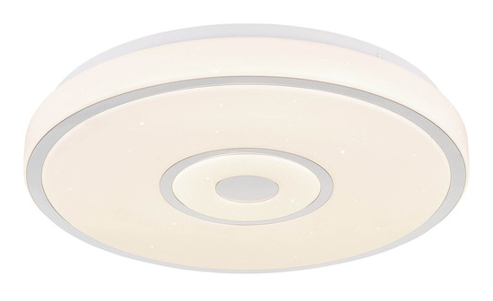 Globo Astania LED Deckenleuchte 24W Neutralweiß Weiß, Metall Sparkle-Dekor Ø38cm 41264K