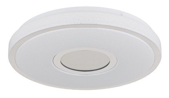 Globo Astania LED Deckenleuchte 24W Warmweiß Weiß, Metall Sparkle-Dekor Memoryfunktion Ø38cm 41264T