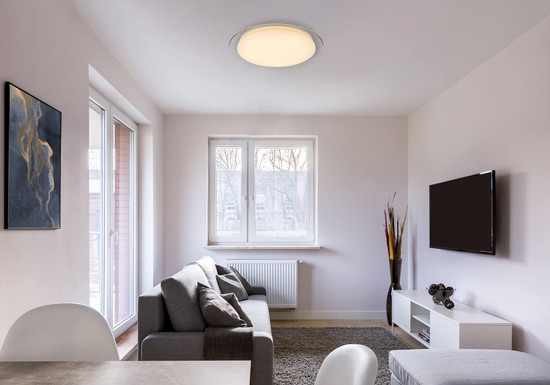 Globo Optima LED Deckenleuchte 30W CCT Weiß, Metall Fernbedienung Nachtlicht Memoryfunktion 7cm 41310-30