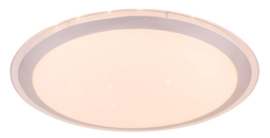 Globo LED Deckenleuchte Carry 30W dimmbar Fernbedienung CCT warm-/tageslichtweiss Weiß opal sparkle Metall Ø53cm