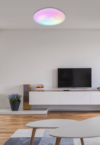 Globo LED Deckenleuchte Sully 24W dimmbar Fernbedienung CCT warm-/tageslichtweiss Weiß Metall Ø41cm