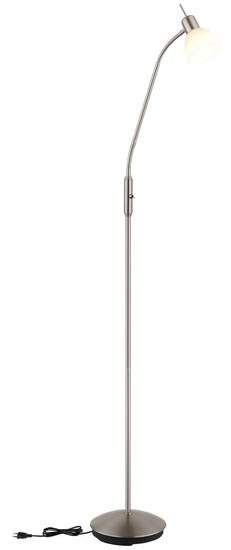 Globo Malte E14 Stehleuchte 5W Warmweiß Nickel Matt, Metall Ø10cm 41490101