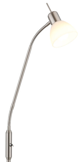 Globo Malte E14 Stehleuchte 5W Warmweiß Nickel Matt, Metall Ø10cm 41490101