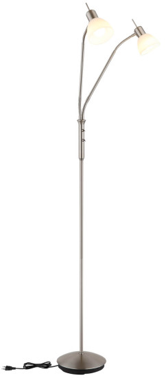 Globo Malte E14 Stehleuchte 2-fach 5W Warmweiß Nickel Matt, Metall Ø10cm 41490201