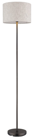 Globo Stehleuchte Thea E27 Schwarz-chrom matt cremefarben Metall Leinen 160cm