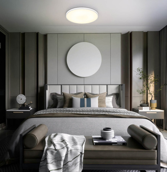 Globo Nielsen LED Deckenleuchte 32W Neutralweiß Weiß Matt Ø40cm 41566-32W