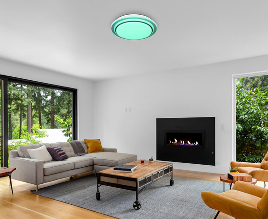 Globo Foppa LED Deckenleuchte 24W CCT Weiß Matt, Metall Fernbedienung Nachtlicht Memoryfunktion Ø40cm 41581-24