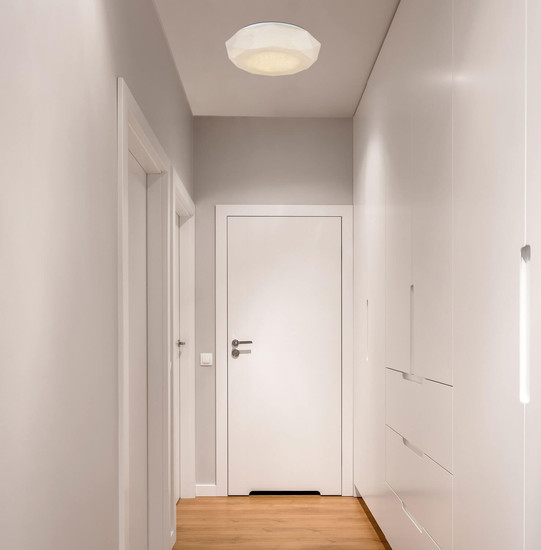 Globo Casoli LED Deckenleuchte 16,50W Warmweiß Weiß Sparkle-Dekor Ø35cm 41628-18BH