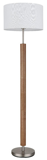 Globo Stehleuchte Mila E27 Nickel matt weiß Metall Textil 150cm