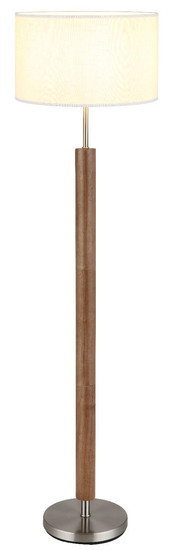 Globo Stehleuchte Mila E27 Nickel matt weiß Metall Textil 150cm