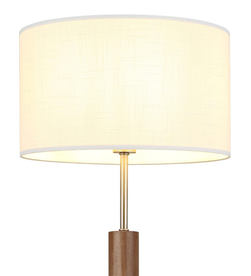 Globo Stehleuchte Mila E27 Nickel matt weiß Metall Textil 150cm