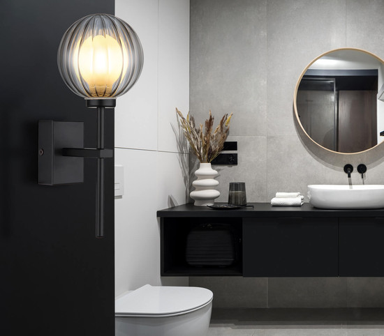 Globo Ander G9 Wandleuchte 10W IP44 Schwarz Matt, Metall Ø10cm 41928W