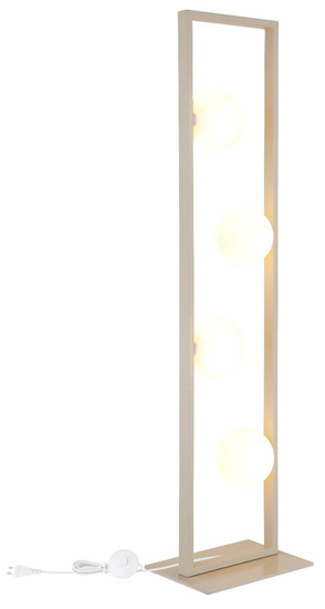 Globo Stehleuchte Nanda 4-flammig G9 Sandfarben matt opal Metall Glaskugeln 110cm