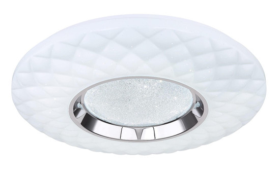 Globo LED Deckenleuchte Magnifique 30W dimmbar Fernbedienung CCT warm-/tageslichtweiss Weiß opal sparkle Metall Ø49cm