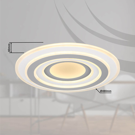 Globo LED Deckenleuchte Sabatino 46W dimmbar Fernbedienung CCT warm-/tageslichtweiss Weiß anthrazit Metall Ø50cm