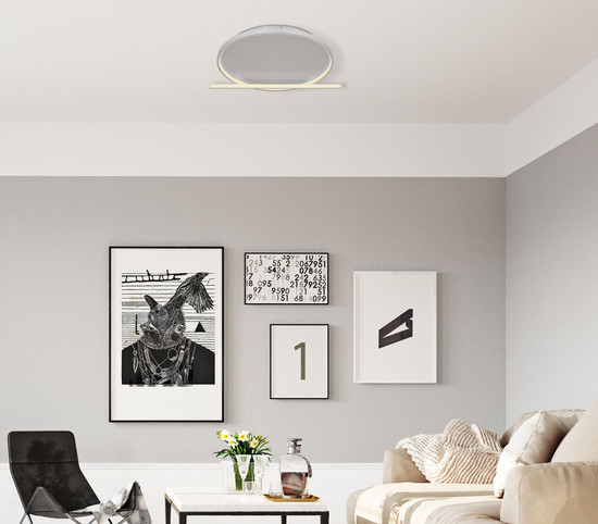 Globo Ronda LED Deckenleuchte 50W CCT Nickel Matt, Aluminium Fernbedienung Nachtlicht Memoryfunktion Ø48cm 48024-50