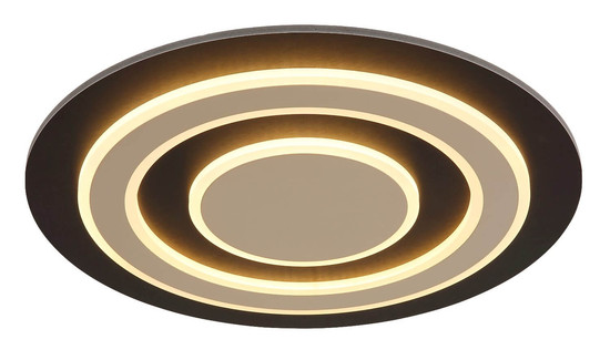 Globo LED Deckenleuchte Jayden 40W warmweiss Schwarz matt dunkelbraun gebürstet Metall MDF Ø48cm
