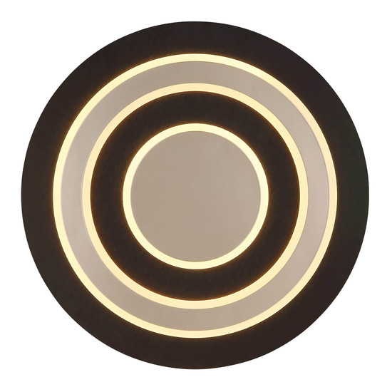 Globo LED Deckenleuchte Jayden 40W warmweiss Schwarz matt dunkelbraun gebürstet Metall MDF Ø48cm