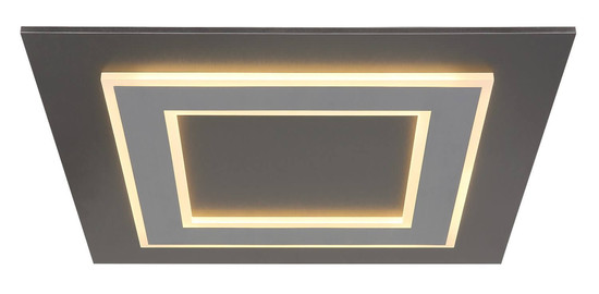 Globo LED Deckenleuchte Jayden 40W warmweiss Anthrazit gebürstet grau gebürstet Metall MDF 48x48cm