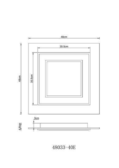 Globo LED Deckenleuchte Jayden 40W warmweiss Anthrazit gebürstet grau gebürstet Metall MDF 48x48cm